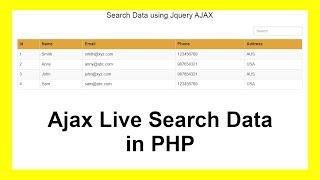 Ajax Live Data Search in PHP & MySQL with Source Code