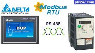 Delta HMI "Modbus RTU" Schneider ATV312 Tutorial