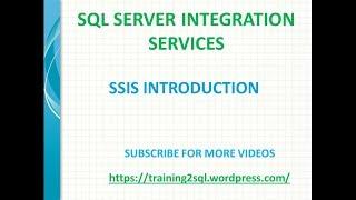 SSIS Tutorial for beginners