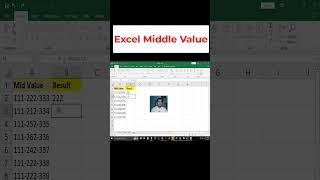 Excel Middle Value #shorts #youtubeshorts #ytshorts