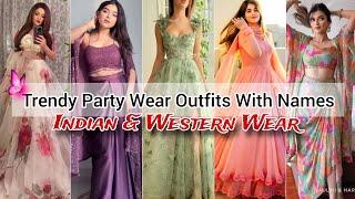 Party wear dresses for girls with name/Party wear outfit for women/Indian Western party dress design