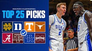 College Basketball Expert Picks & Predictions For EVERY Top 25 Game this weekend 