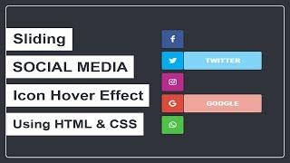 How to create the Social Media Sliding Icon Hover Effect - Pure CSS Icon Hover Effect