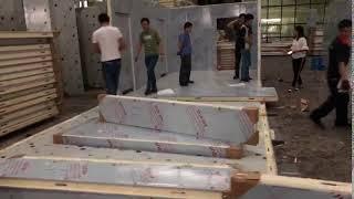 Showing Field installation test cold storage panel size before export shipment