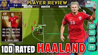 100 RATED HAALAND IS NOT A HUMAN | PLAYER REVIEW | PES 2021 MOBILE