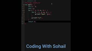 Pattern 25 || C Programming || Coding With Sohail #shorts