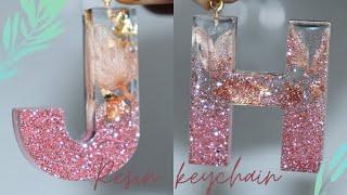 resin art/glitter keychain desing/resin twin letter key chain/resin craft/yash's art space