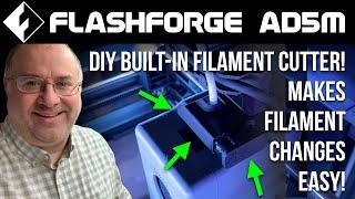 Flashforge Adventurer 5M (AD5M) Filament Cutter, compatible w DIY enclosure w my drag chain terminal