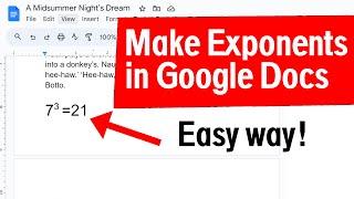 How To add Exponents in Google Docs