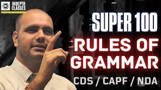 English Grammar for CDS 1 2024 | NDA 1 2024 | CDS 2024 ENGLISH RULES CDS 2024 EXAM #cds  #cdsexam