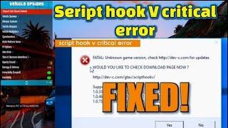 How to Fix Script hook V Critical Error | GTA V Update Error Fix 2024