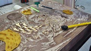 Star wars cutting board/butcher block. CNC inlay. Making process.