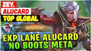 MANIAC!! Exp Lane Alucard No Boots Meta [ Top Global Alucard ] Zey. - Mobile Legends Emblem & Build