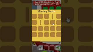 Playing The Winter Memory Match Part 2 | Bee Swarm Simulator #Shorts