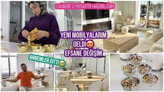 YENİ MOBİLYALARIM GELDİ , EFSANE DEĞİŞİM, 1 GÜNDE 2 MİSAFİR, SOFRA HAZIRLIKLARIM, TATLI YAPTIM