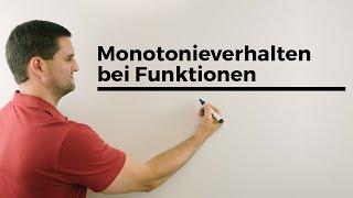 Monotonie, Monotonieverhalten bei Funktionen | Mathe by Daniel Jung