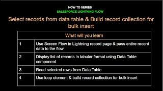 9.How to Series | Salesforce Flow I Select data table records & Build record collection bulk insert