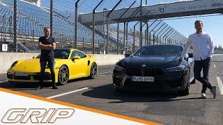 Sportwagenduell | Porsche 911 Turbo S gegen BMW M8 Competition | GRIP