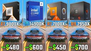 RYZEN 7 9800X3D vs i9-14900K vs RYZEN 7800X3D vs RYZEN 7950X | Test in 6 Games