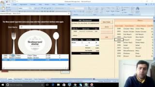 EZ Restaurant Manager in Excel using VBA by Mohammed Sajid Khan