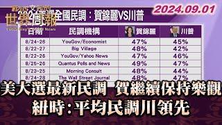 美大選最新民調 賀繼續保持樂觀 紐時:平均民調川領先 TVBS文茜的世界周報 20240901