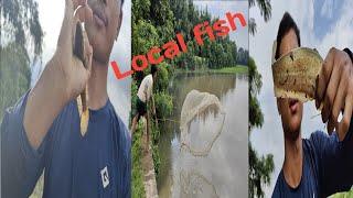 This is the local fish of the village ||Net fishing || bambo fishing rod