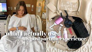 What's in my hospital bag + my postpartum experience!