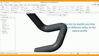 Creo/Pro-E 3D | Sweep Command with different radii in offset point coordinate system