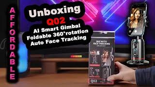 Q02 AI Smart Gimbal Foldable 360°rotation Auto Face Tracking Phone Holder Gimbal stabilizer #gimbal