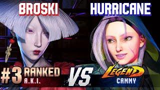 SF6 ▰ BROSKI (#3 Ranked A.K.I.) vs HURRICANE (Cammy) ▰ High Level Gameplay