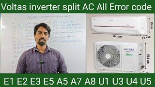 Voltas inverter split ac all error code | Inverter Ac Error Code| Explain In Hindi