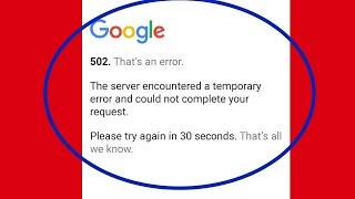 Google Chrome | The Server encounterd a temporary error and Could not Complete