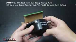 GAMPRO 12V-24V 102dB Backup Warning Alarm with Super Loud Beeper Tone  for Truck Van Car Vehicles