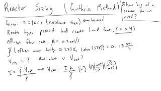 Reactor Sizing - Intro and Example