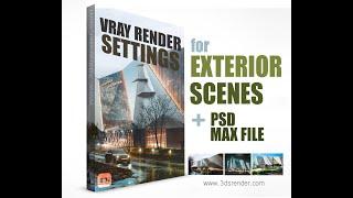 vray exterior Night Lighting & rendering tutorial  quick render settings 3ds max