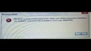 Windows cannot install required files. Make sure all files required for installation are available