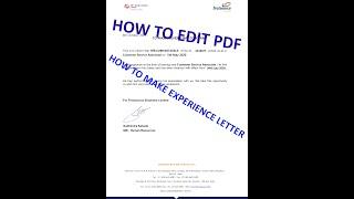 how to edit pdf files,How to create experience letter,how to edit pdf in laptop,how to edit documnts