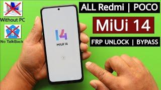 All Redmi/Poco Miui 14 FRP Unlock/Bypass Google Account Lock Without PC | Without Second Space 2023