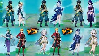 F2P Kinich Team comparison Burning vs Burgeon vs Hyperbloom #genshinimpact #kinich #f2pgenshin