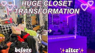 HUGE AESTHETIC CLOSET TRANSFORMATION 2021 (satisfying + time lapses) I closet makeover