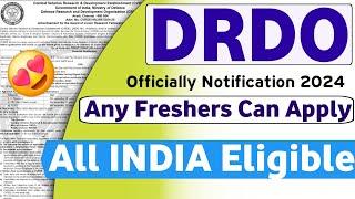 DRDO Recruitment 2023 | Freshers| DRDO Notification 2024 | DRDO Jobs 2024 | DRDO Vacancy 2024 | DRDO