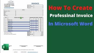 How To Create Professional Invoice In Microsoft Excel