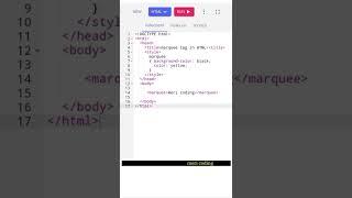 #shorts what is marquee tag in html | html marquee tag ka use ha | marquee tag