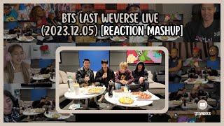 BTS Last Weverse Live (2023.12.05) — Rm, V, Jimin & JungKook | Reaction mashup