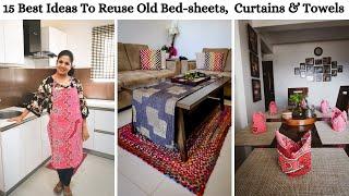 15 Best Ideas To Reuse Old Bed-sheets, Curtains & Towels - Best out of waste