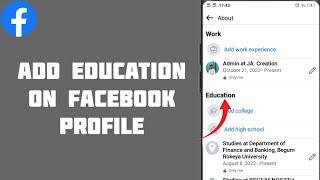 How To Add Education On Facebook Profile