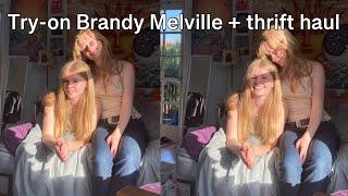 Huge try-on clothing haul!! Brandy Melville, thrifting, and more!