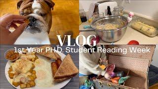 VLOG: READING WEEK DAY 2- PH.D.STUDENT - BREAKFAST, THRIFT HAUL, BAKING