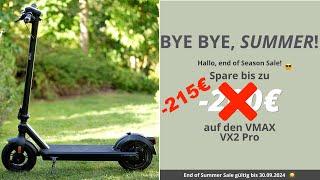 E-Scooter zum HAMMER PREIS! Bis zu 215€ Rabatt für VMAX VX2 PRO durch Summer Sale bis 30.09.2024!