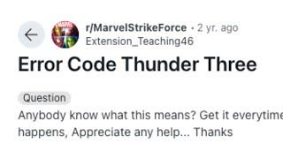 How To Resolve MARVEL Strike Force Error Code Thunder Three?